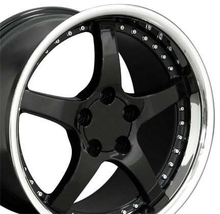 18 9.5/10.5 Black C5 Deep Dish Wheels Rims Fit Camaro Corvette  