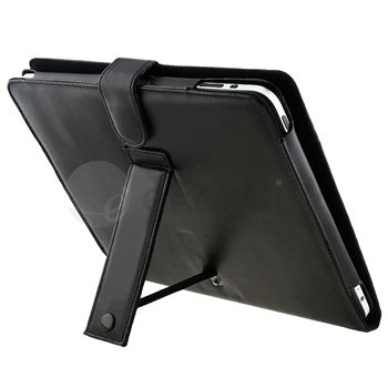 Black Leather Cover Case+Car+Home Charger For iPad 1  
