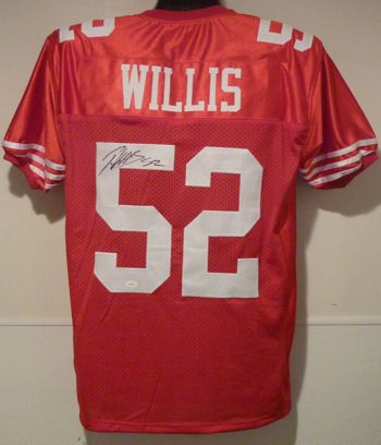 PATRICK WILLIS AUTOGRAPHED/SIGNED SAN FRANCISCO 49ERS JERSEY W/SEWN 