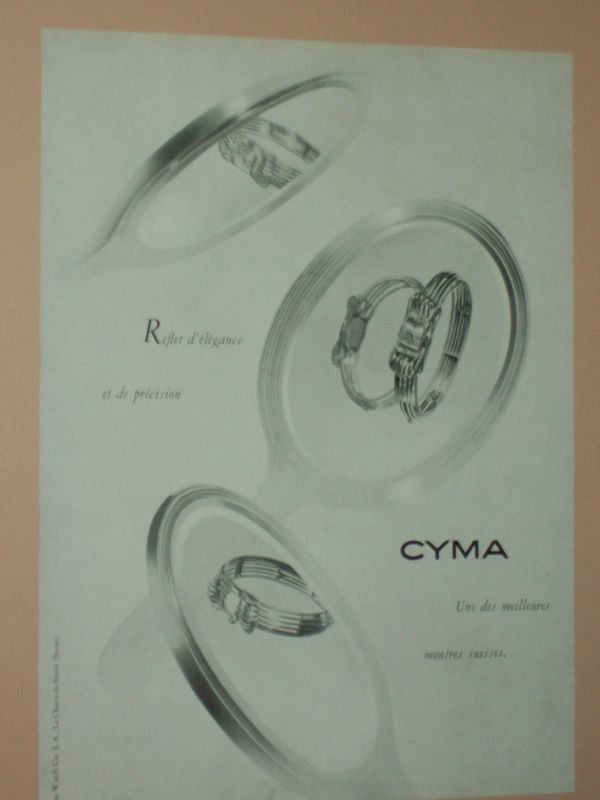 1949 1956 CYMA FRENCH WATCH ADS MENS AND LADIES WATCHES  