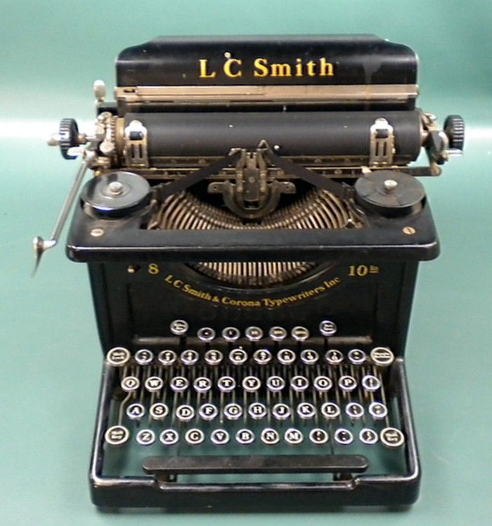 Watch Video Antique LC Smith & Corona #8 Black Typewriter Inc 10 inch 
