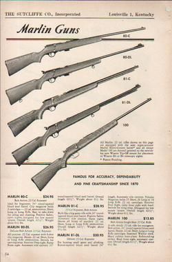 1955 MARLIN AD MODEL 80 C DL 81 199 RIFLE  