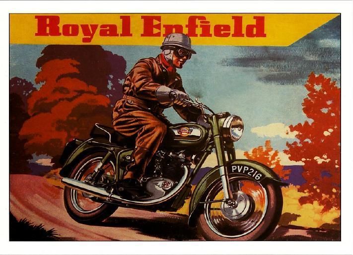 Royal Enfield Motorcycle 1930s Ad Repro Postcard  