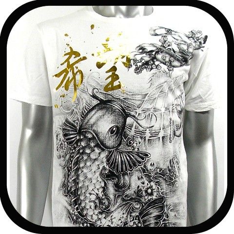 Eternity T Shirt Vtg Tattoo Rock Art Koi Fish W154 Sz M L Graffiti 