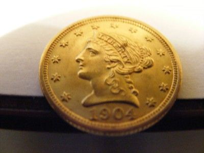 1904 LIBERTY HEAD GOLD QUARTER EAGLE COIN 2 1/2 DOLLAR  