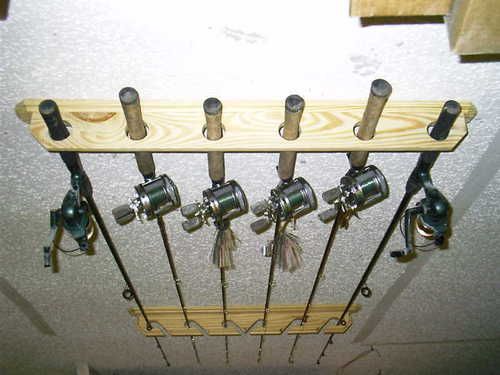 Inshore ceiling 6 rod rack pole holder display  