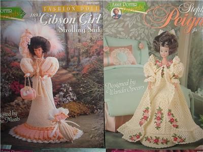 Annie Potter Presents Crochet Fashion Doll Patterns Bridal Gibson Girl 