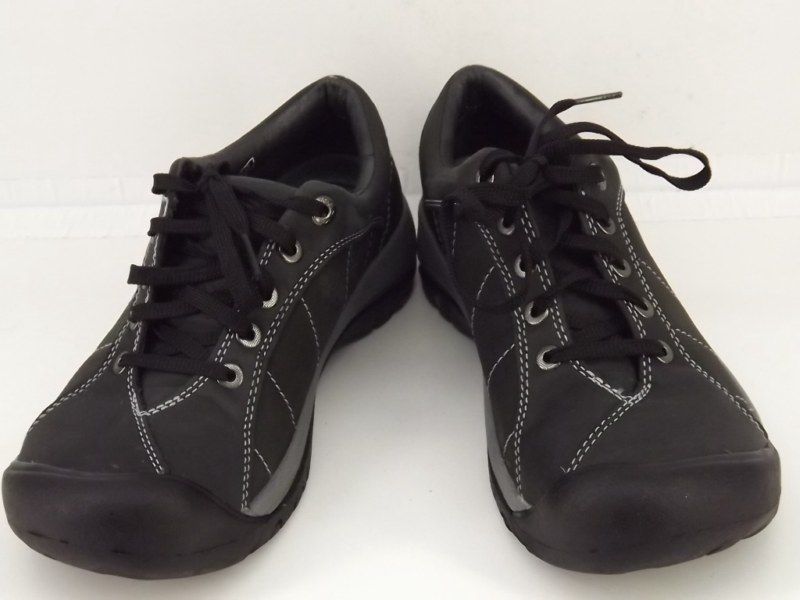 Womens shoes black leather Keen 8.5 M comfort sneaker hiking  