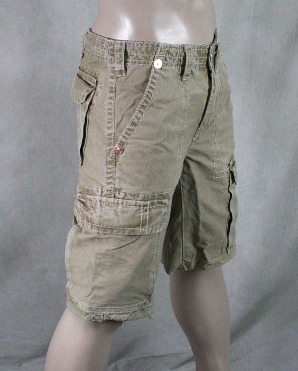 True Religion Jeans Mens ISAAC Cargo SHORTS Wheat brown MAR841EH 
