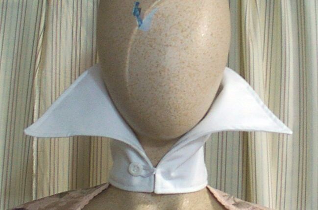 Tall White Steampunk Victorian Edwardian removable 16 inch COLLAR 