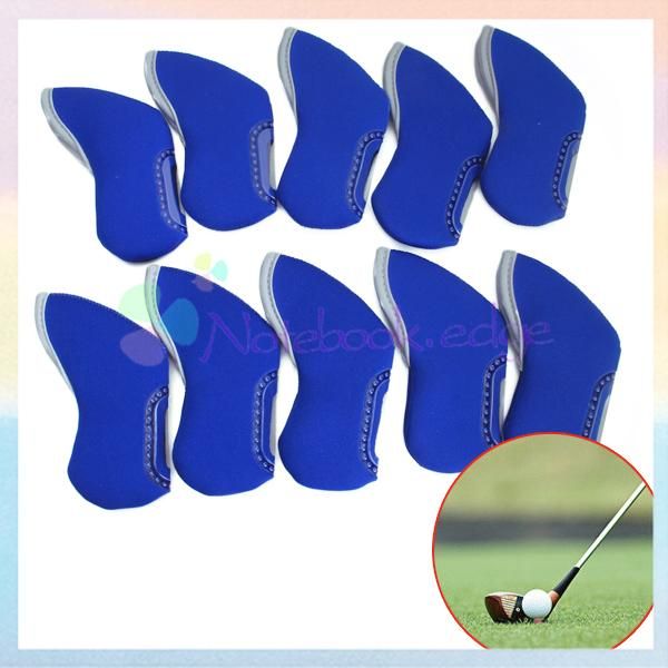 10pcs Washable Golf Club Driver Putter Iron Head Covers Protector Case 