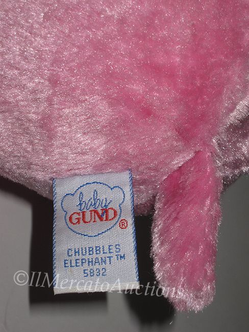 Baby GUND CHUBBLES Plush Pink ELEPHANT 5832 Stuffed Animal Toy Lovey 