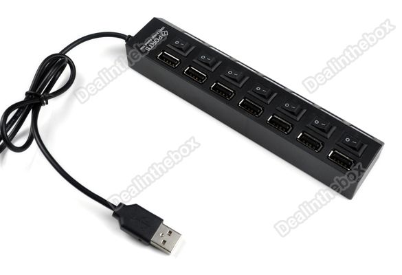 Port USB 2.0 HUB High Speed ON/OFF Sharing Switch For Laptop PC 