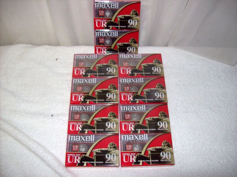Lot of 10 Maxell UR 90 Normal Bias cassette tapes New  
