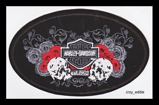HARLEY DAVIDSON SKULL AND ROSES PATCH *NIP*MADE IN USA*  