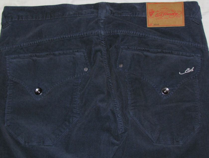 ED HARDY New Mens Blue Corduroy Jeans Choose Size NWT  