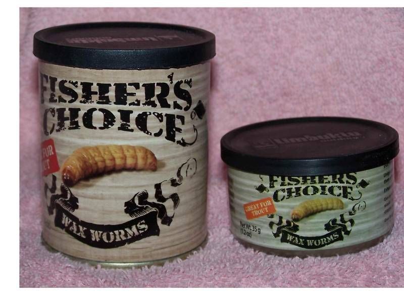 FISHERS CHOICE  NEW SMALLER SIZE  2 CANS   WAX WORMS  