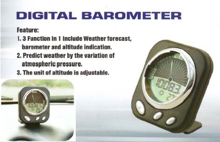 LED Suv/Car Digital Weather Station Barometer Altimeter  