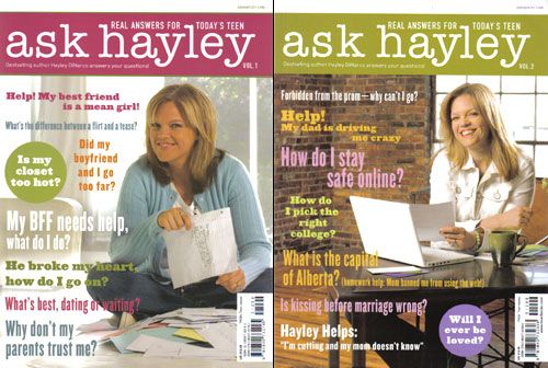 Lot of 2 NEW Christian Teen Magazines Ask Hayley Volume 1+2   Hayley 