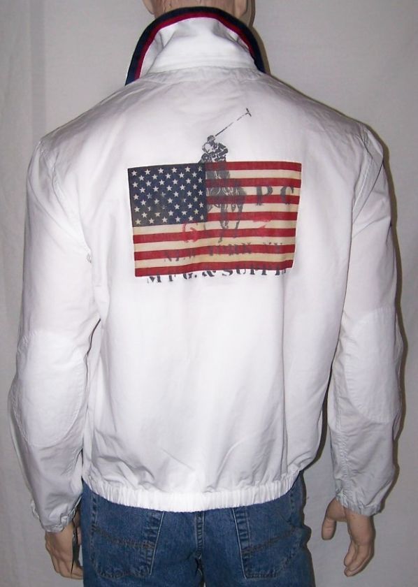 Ralph Lauren WHITE BIG PONY USA FLAG JACKET NWT XXL  