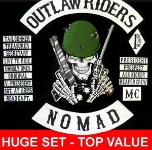 SONS OF OUTLAW RIDERS BIKER PATCH SET BY ANARCHY 18 PCS  