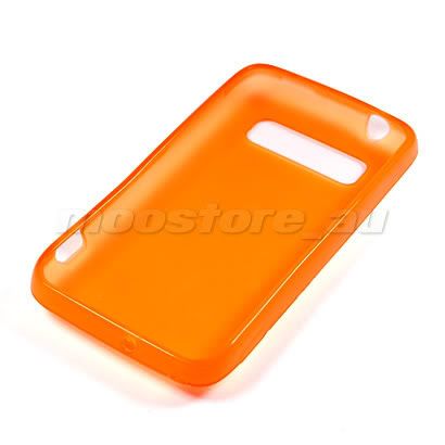 SOFT GEL TPU SILICON CASE COVER FOR HTC 7 TROPHY ORANGE  